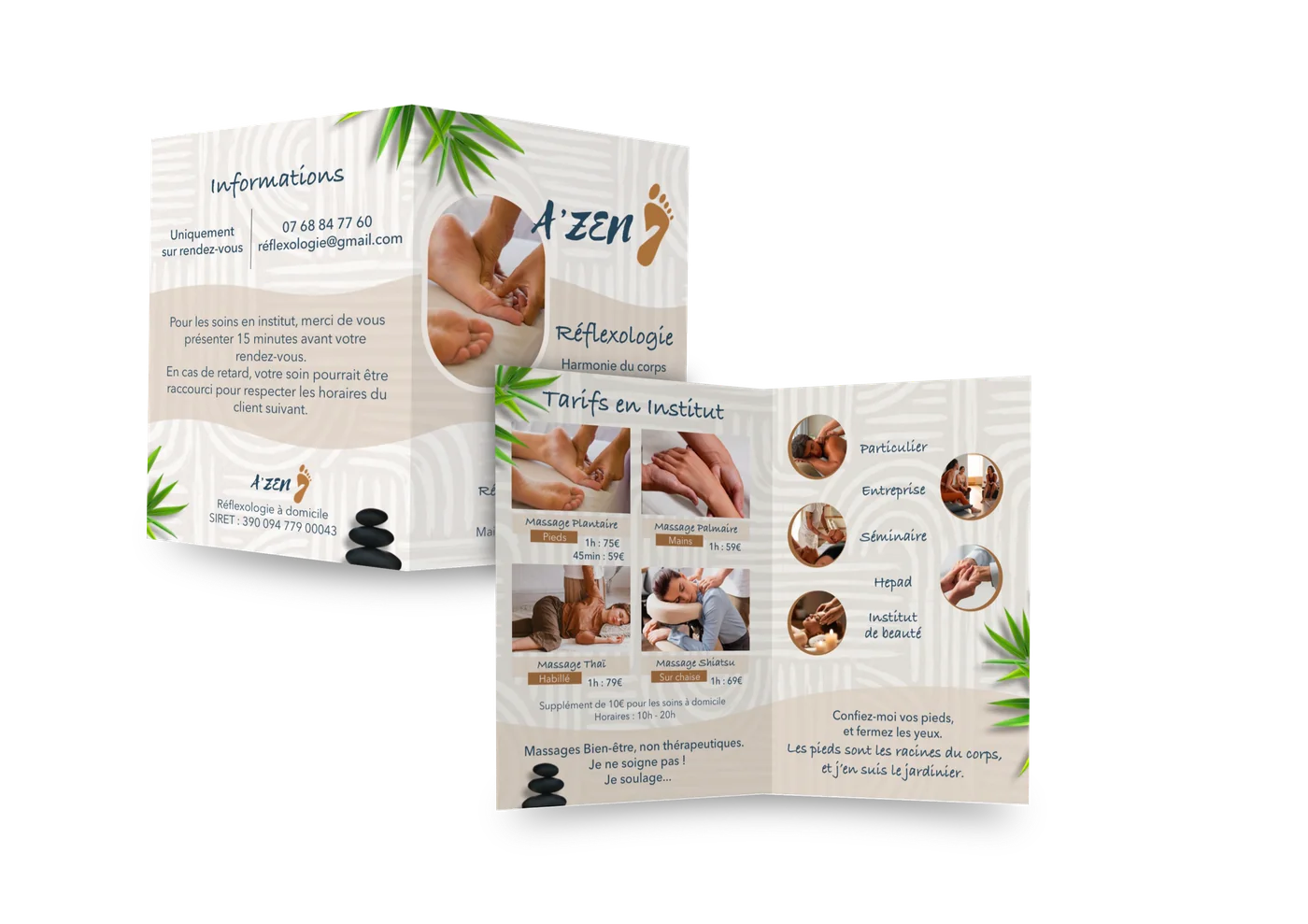 Mockup du flyer A'Zen